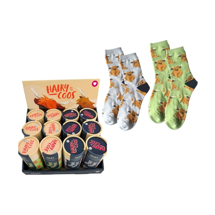 Hairy Coos Highland Coo Socks in a Tube 🇬🇧