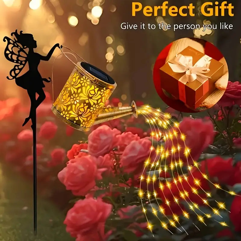 1 Solar watering can fairy garden string LED lights 🇨🇳