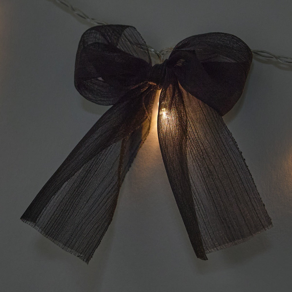 10 Pack LED Bow String Lights - Black