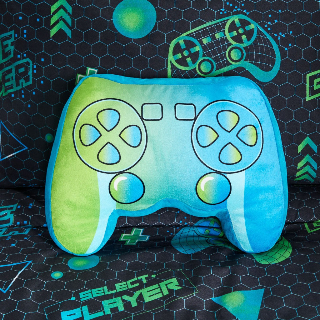 Console Remote Shaped Gamer Cushion - Blue 🇬🇧
