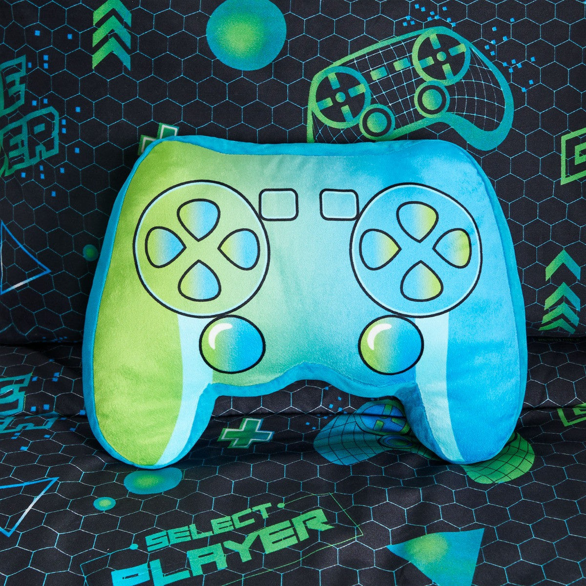 Console Remote Shaped Gamer Cushion - Blue 🇬🇧