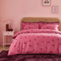 Cherry Printed Frill Edge Duvet Cover Set - Burgundy/Plum 🇬🇧