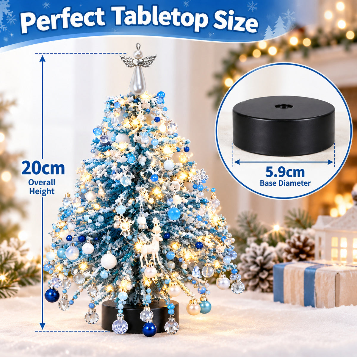 DIY Beaded Winter Magic Set Craft Kit with LED Lights, Handmade Holiday Tabletop Decor 🇬🇧