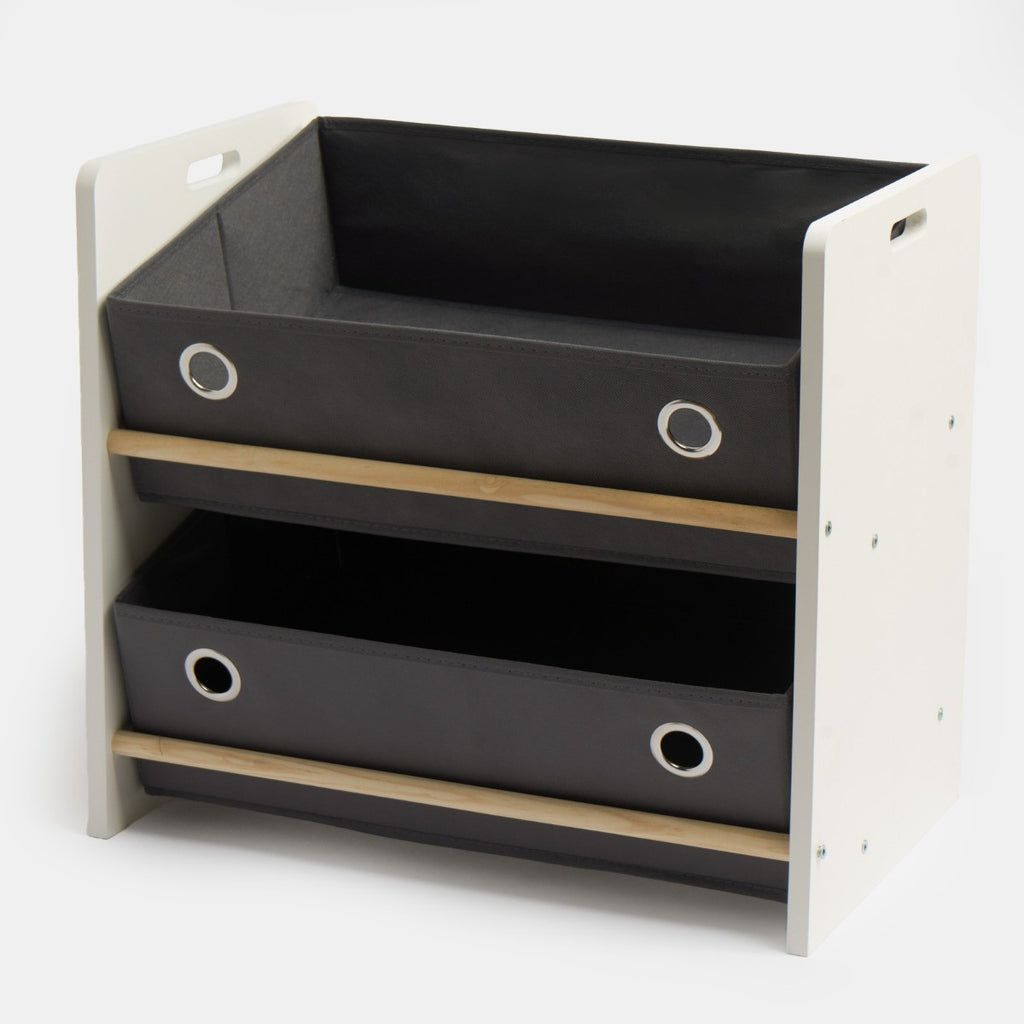 Kids 2 Tier Storage Unit & Organiser - White/Grey 🇬🇧