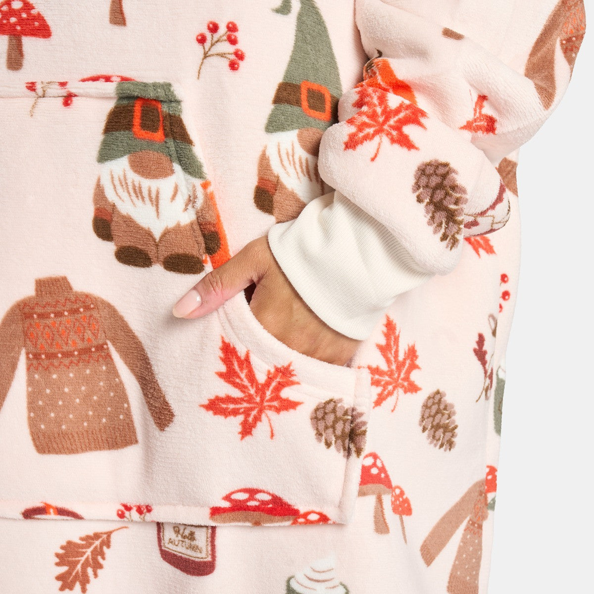 Adult Extra Long Autumn Hoodie Blanket - Beige 🇬🇧