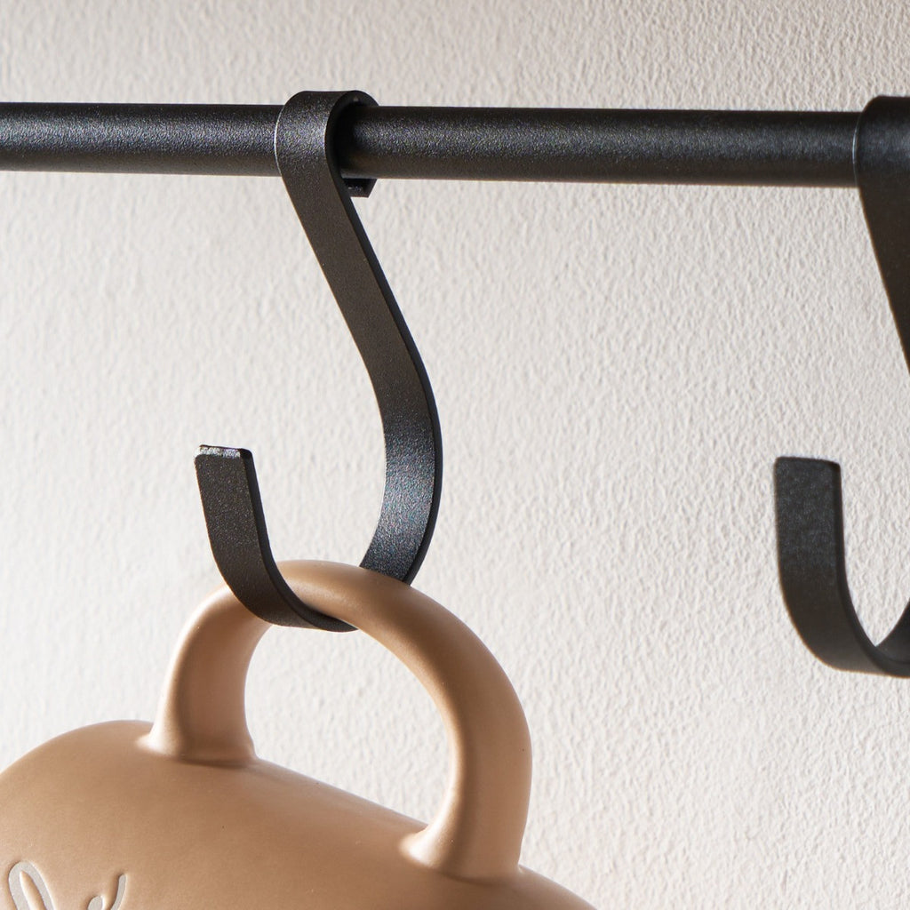 Wooden Shelf with Hook - Black/Brown 🇬🇧
