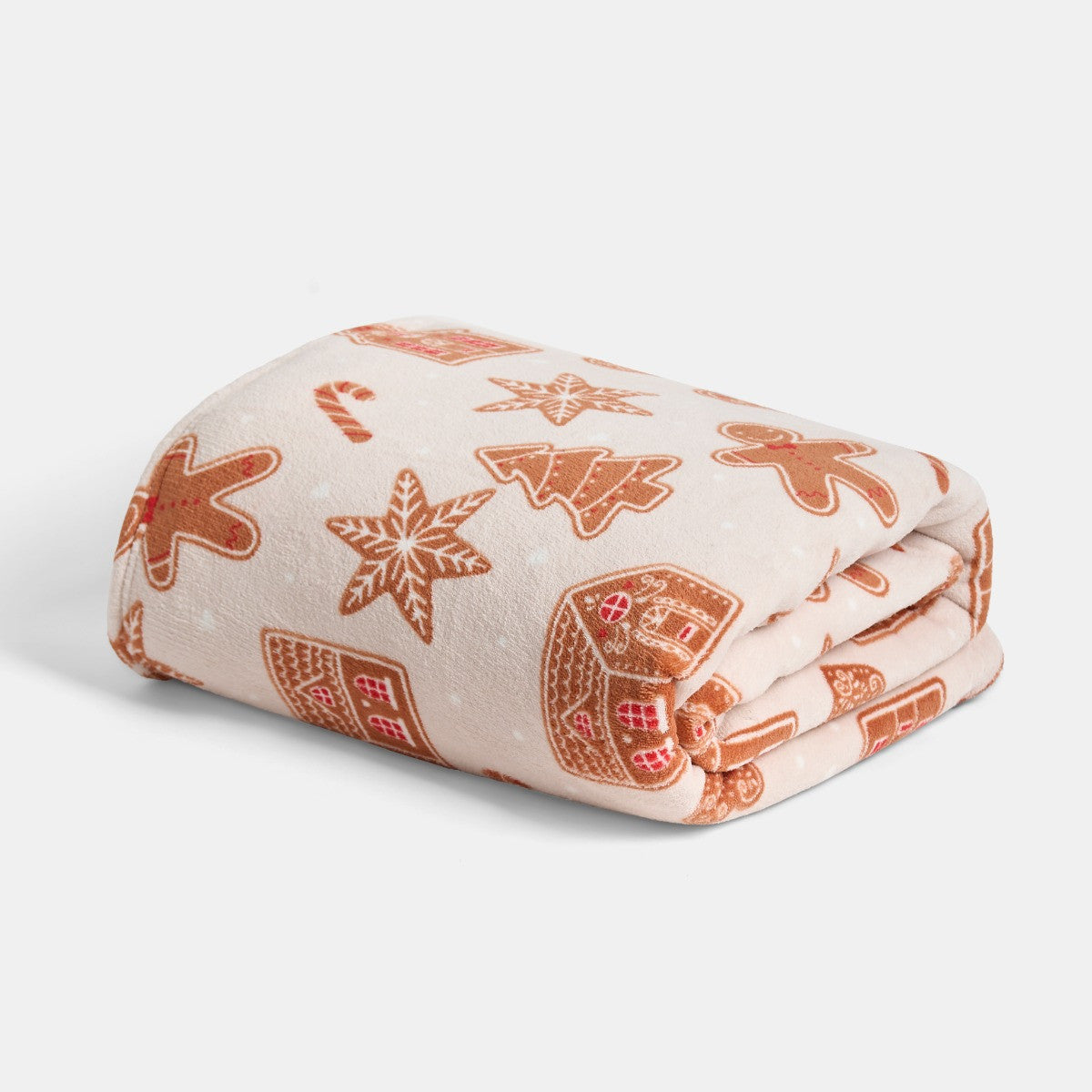 Gingerbread Print Throw - Beige 🇬🇧