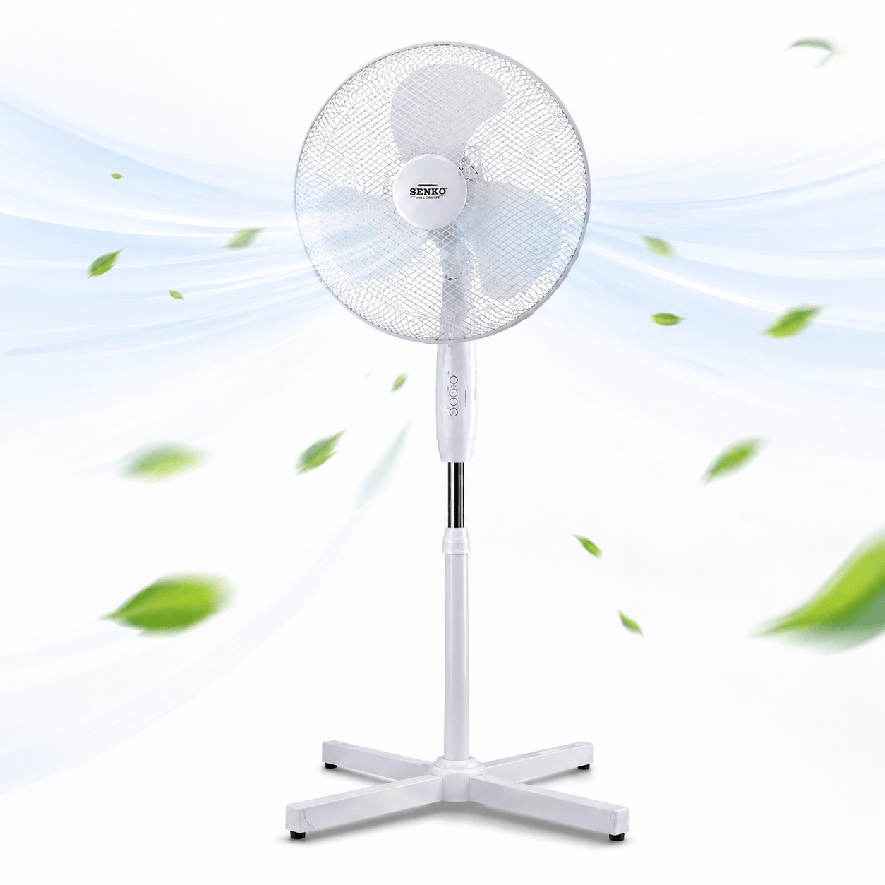 16 Inch Pedestal Fan Cross Base Stand Fan 3 Speed Settings Sturdy Base Portable Fan for Home or Small Office White 🇬🇧