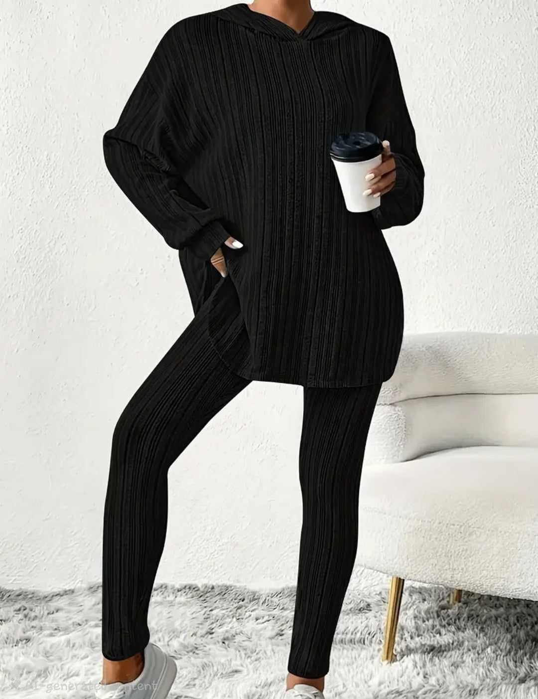 Plus Size Hooded long sleeve loungeset 🇨🇳