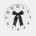 Bow Print Wall Clock - White/Pink 🇬🇧