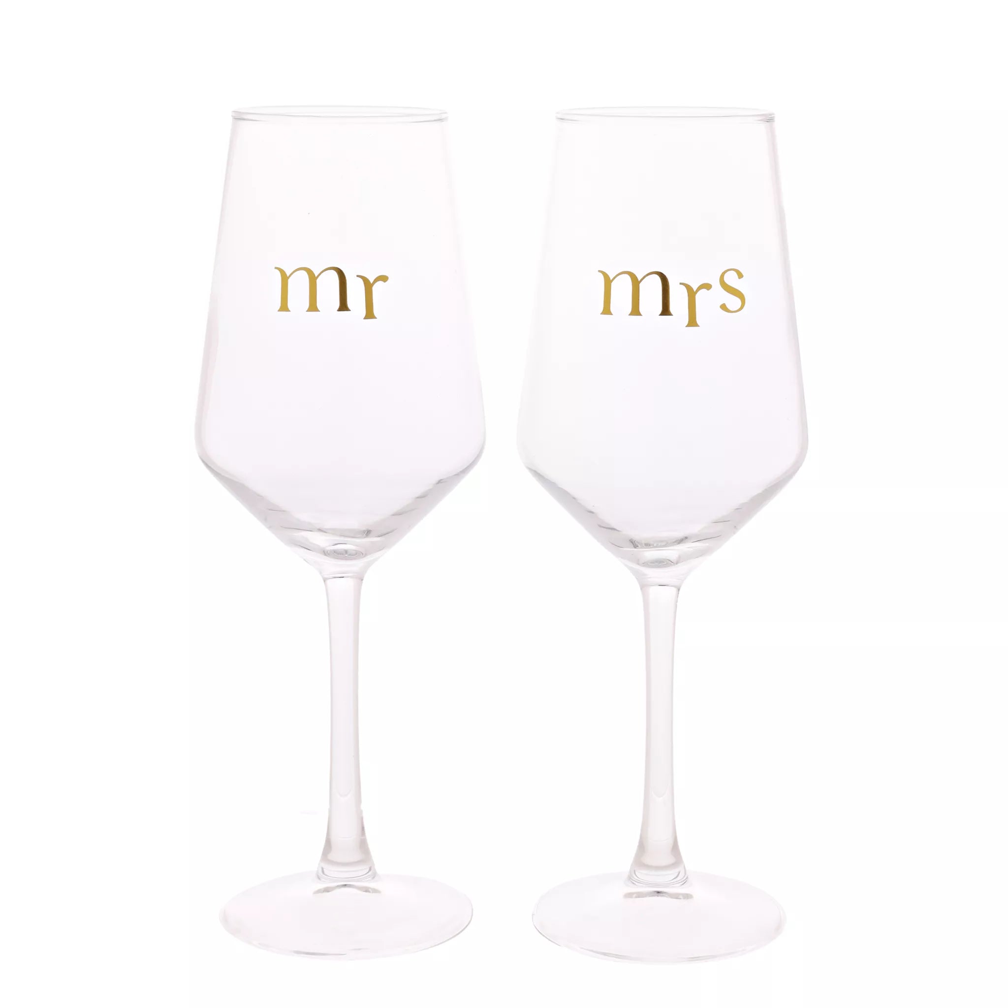 Widdop Set of 2 Wine Glasses Confetti Mr & Mrs 🇬🇧