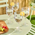 Bow Print Plastic Wine Glasses, Monochrome/Clear - 4 Pack 🇬🇧