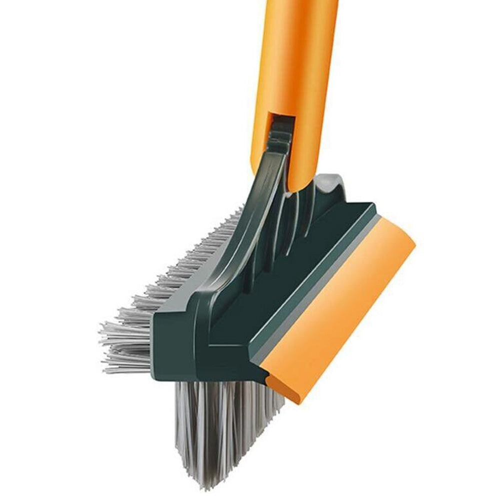 3 in 1 Floor Scrub Brush Squeegee Mop Water Scrubber with 120 Degree Rotating Head - Yellow + Green 🇬🇧
