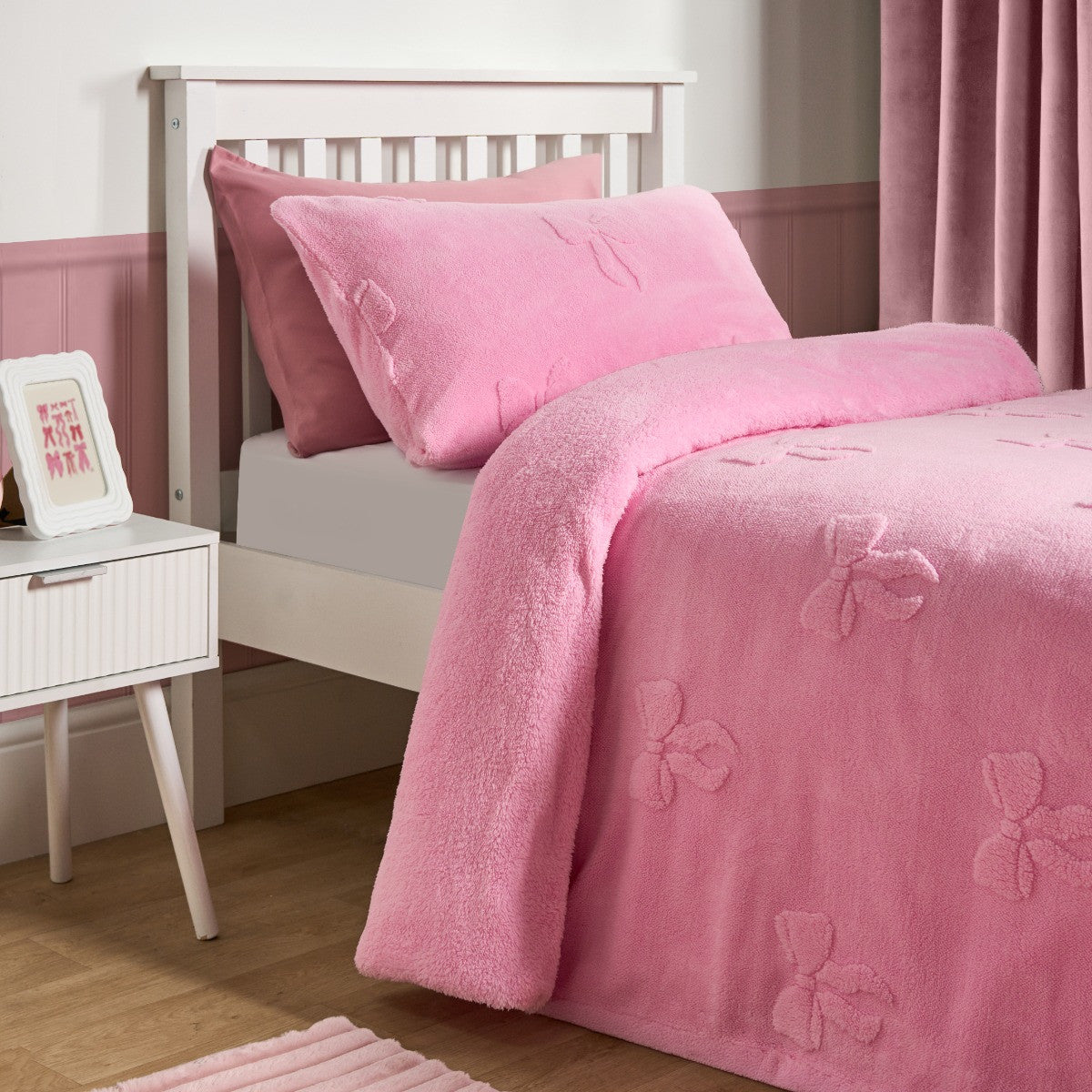 Bows Tufted Teddy Fleece Duvet Cover Set 🇬🇧