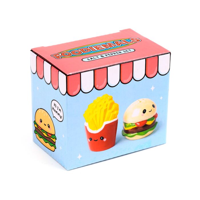 Ceramic Salt & Pepper Set - Hammy the Burger & Fries Foodiemals 🇬🇧