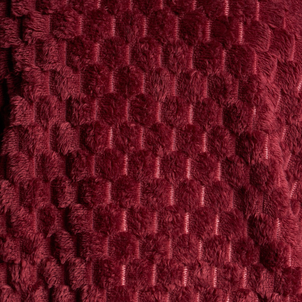 Adults Waffle Fleece Hoodie Pyjama Set - Burgundy 🇬🇧