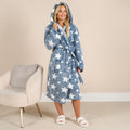 Star Print Teddy Marl Dressing Gown, Adults 🇬🇧