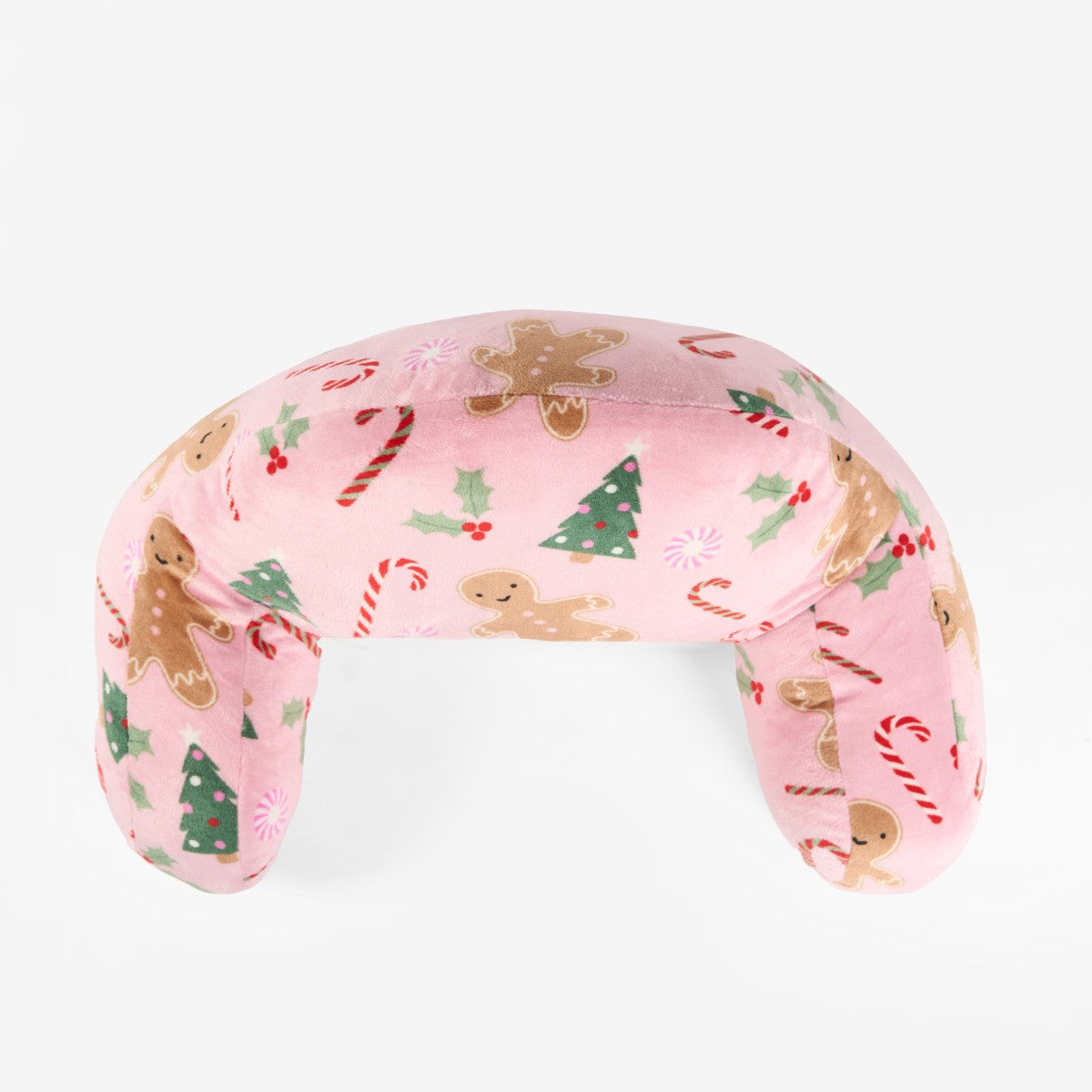 Kids Gingerbread Man Fleece Cuddle Cushion - Pink 🇬🇧