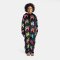 Kids Neon Drip Gaming Glow In The Dark Onesie - Black 🇬🇧
