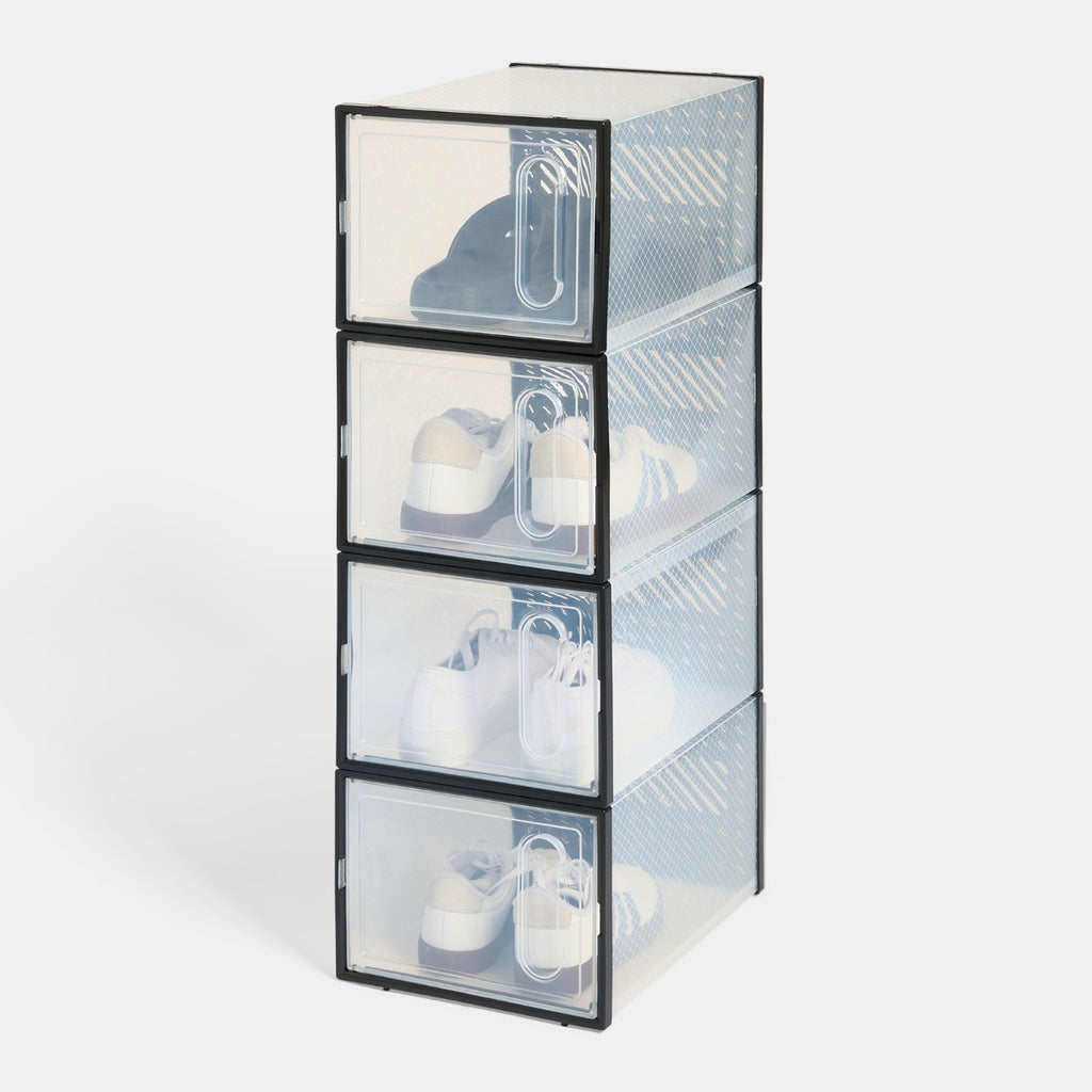 Stackable Shoe Boxes - Black/Clear 🇬🇧