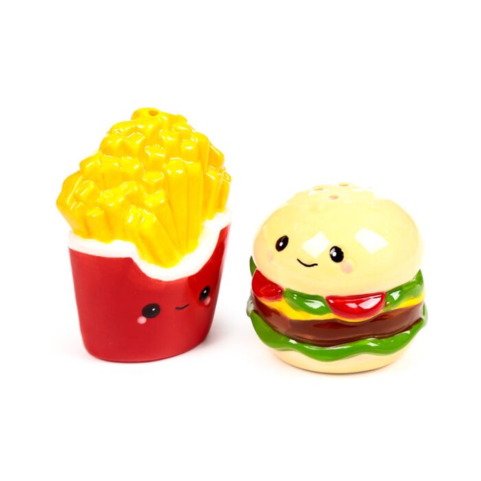 Ceramic Salt & Pepper Set - Hammy the Burger & Fries Foodiemals 🇬🇧