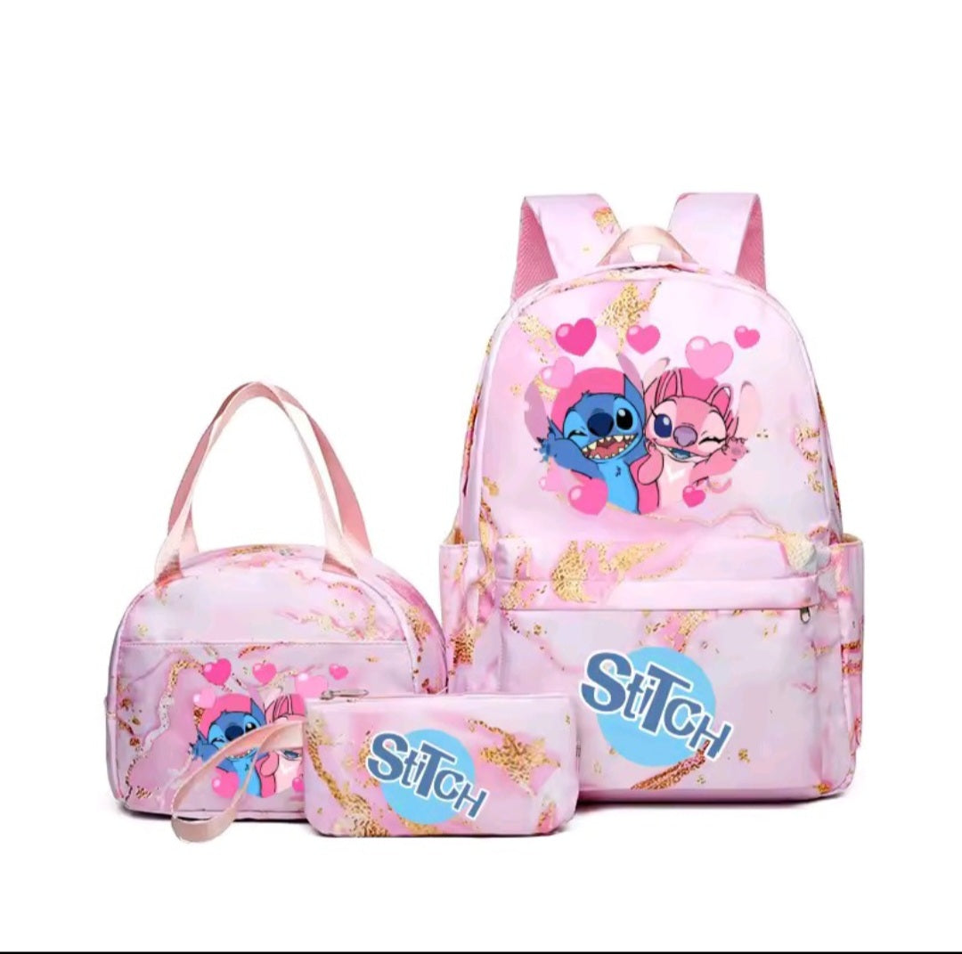 3 pcs lightweight breathable cartoon character backpack set with tote and pouch 🇨🇳