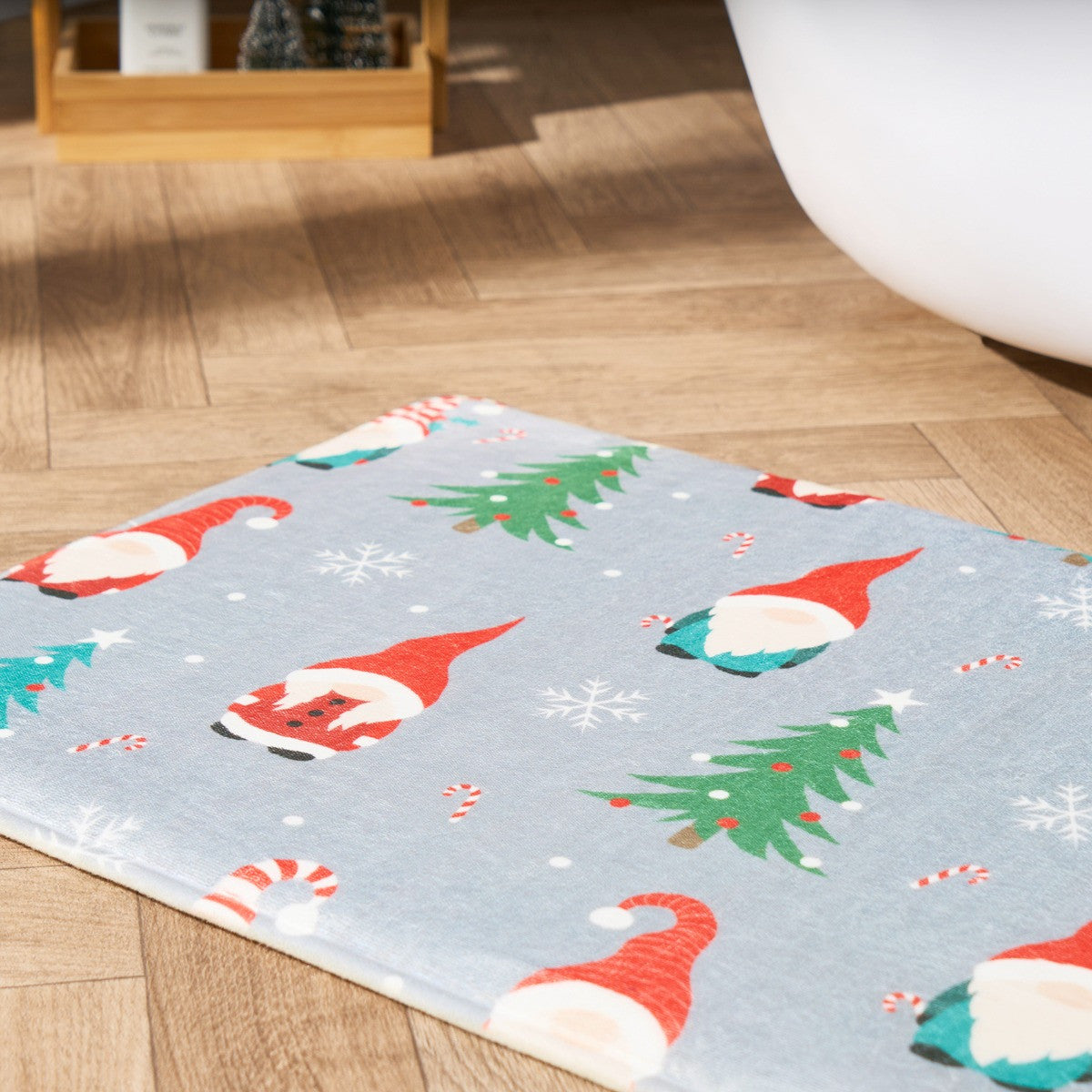 Christmas Gonk Embossed Bath Mat - Grey 🇬🇧