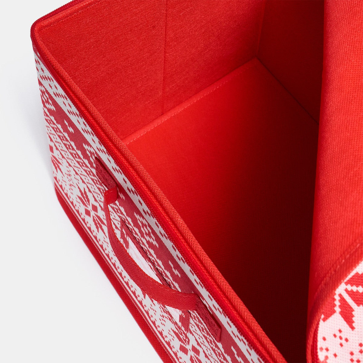 Nordic Print Square Christmas Light Storage Box - Red 🇬🇧