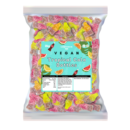 Candycrave Vegan Fizzy Tropical Cola Bottles 2kg 🇬🇧
