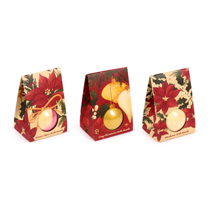 Handmade Bath Bomb in Gift Box - Christmas Botanicals 🇬🇧