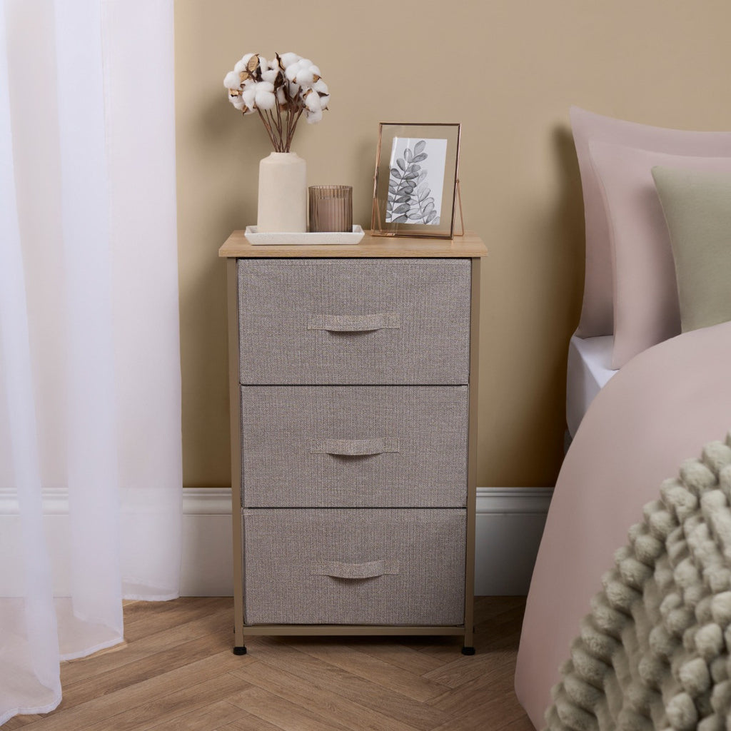 Brooklyn 3 Drawer Fabric Cabinet 🇬🇧