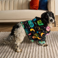 Neon Halloween Print Dog Hoodie Blanket - Black 🇬🇧
