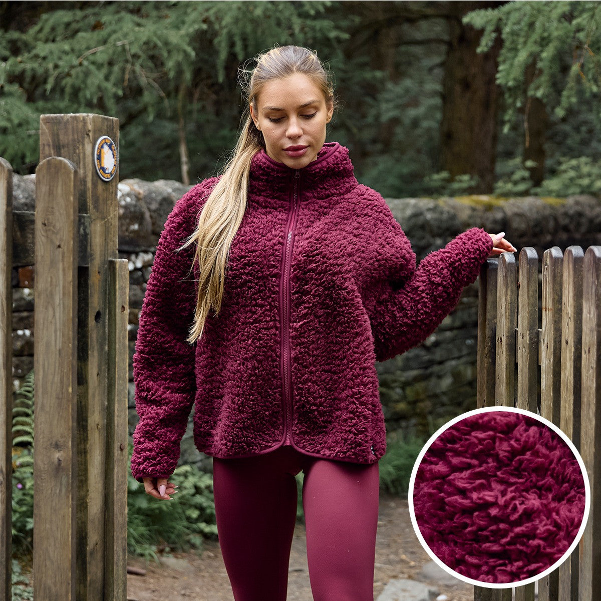Teddy Full Zip Fleece - Maroon 🇬🇧
