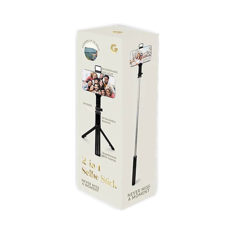 2-in-1 Selfie Stick With LED Light 🇬🇧