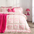 Bow Print Frill Edge Coverless 7.5 Tog Duvet Set - Pink 🇬🇧