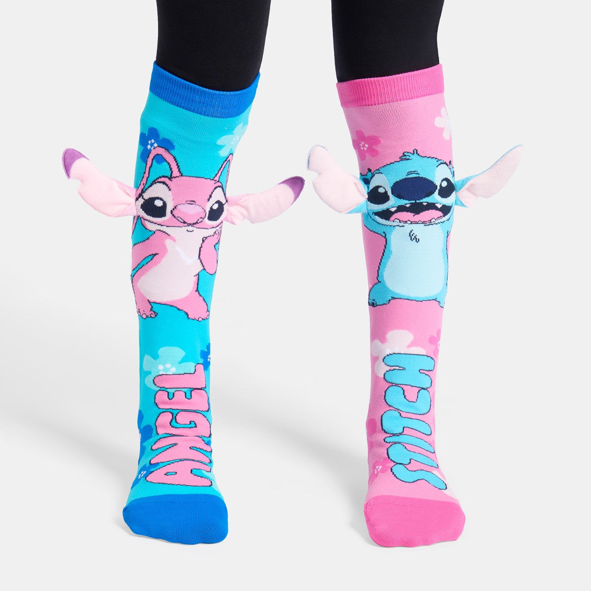 Kids Novelty Stitch Over the Knee Socks - Blue/Pink 🇬🇧