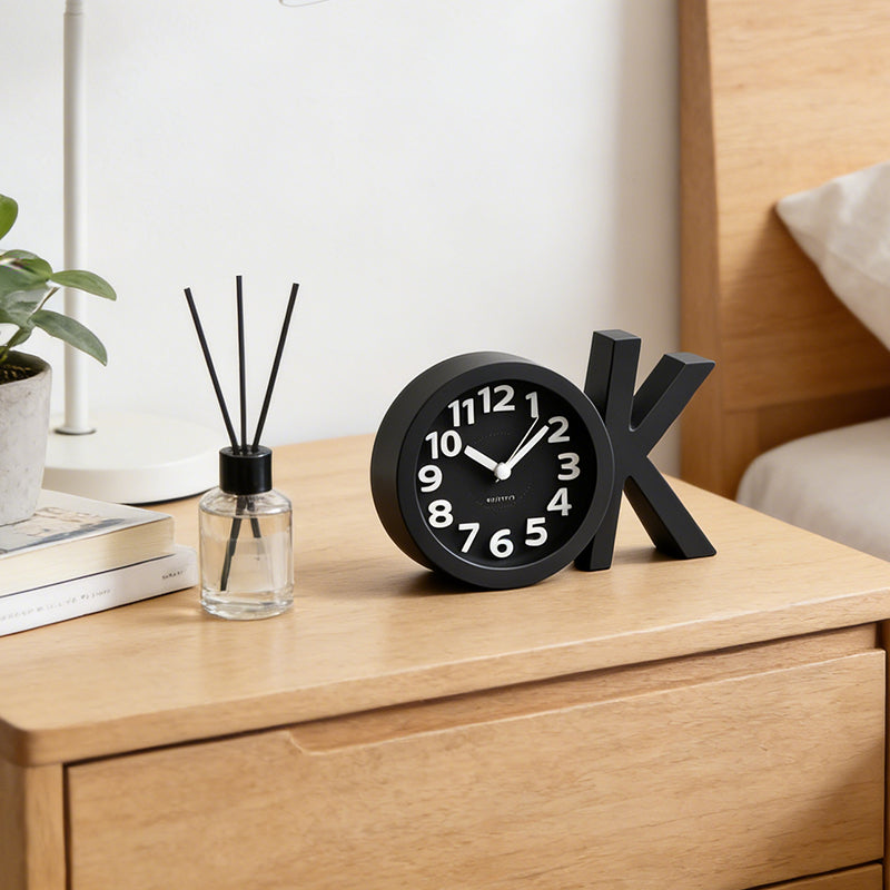 OK Shaped Alarm Clock Wake up Clock Bedroom Alarm Clock for Girls Boys Children Adults Random Colours 🇬🇧