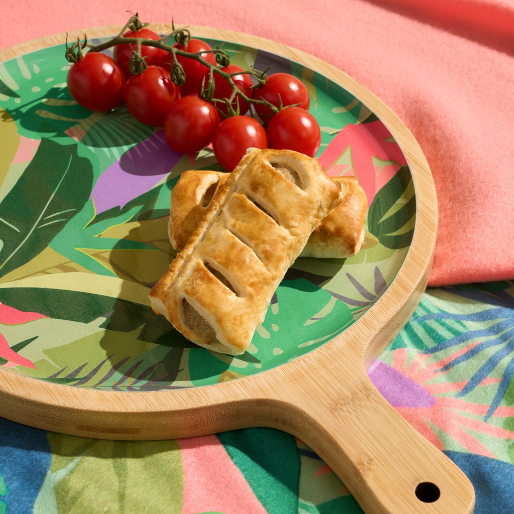 Palm Print Bamboo Picnic Serving Board - Green 🇬🇧