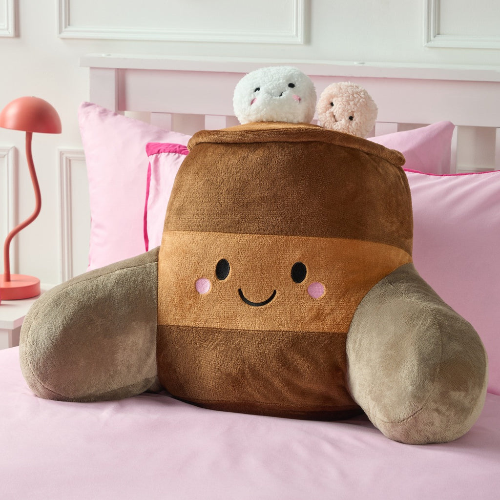 Hugo The Hot Chocolate Cuddle Cushion - Brown 🇬🇧