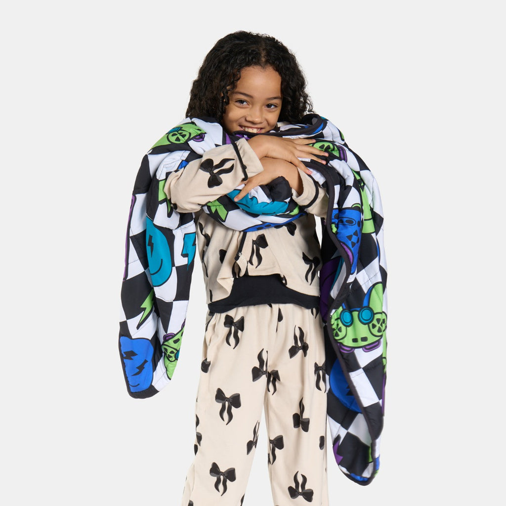 Kids Gaming Checkerboard Print Weighted Blanket, Multi - 3kg 🇬🇧