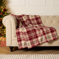 Traditional Christmas Check Printed Throw - Red 🇬🇧