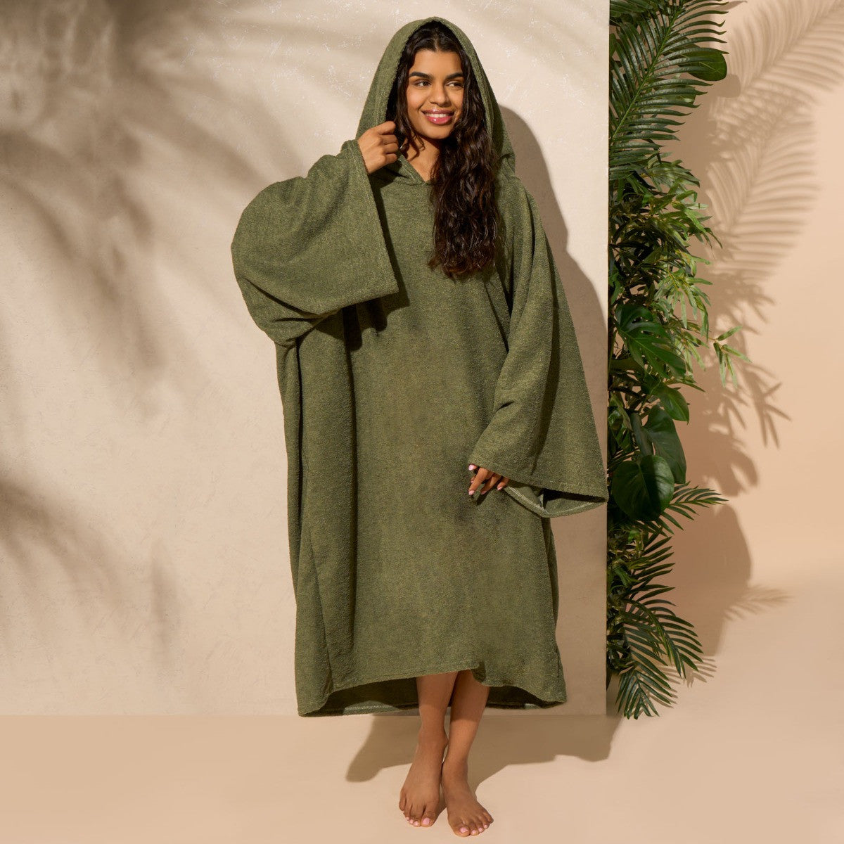 Adult Towel Poncho - Khaki 🇬🇧
