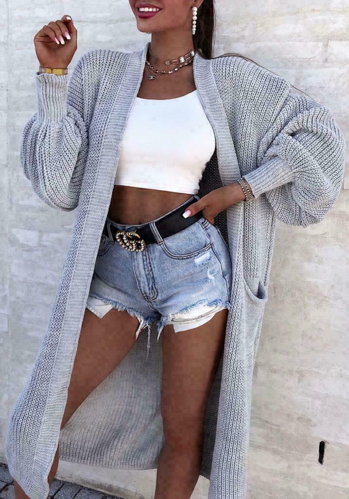 Balloon Sleeve Pockets Cardigan 🇬🇧