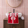 100% Cotton Elegant Bow Jacquard Towel - Red 🇬🇧
