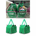 2 pcs Supermarket Shopping Bag Trolley Foldable Reusable Grocery Grab Clips Bag 🇬🇧