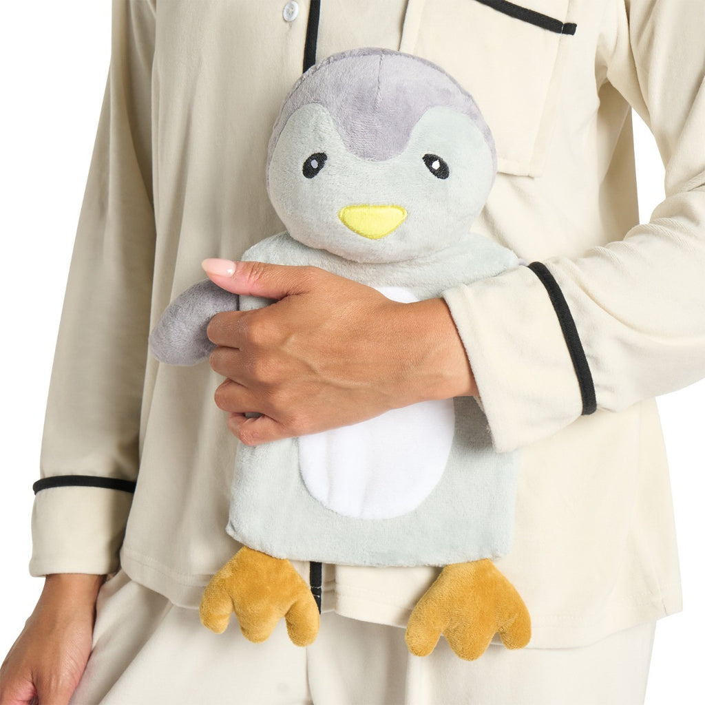 Penguin Hot Water Bottle - Grey 🇬🇧