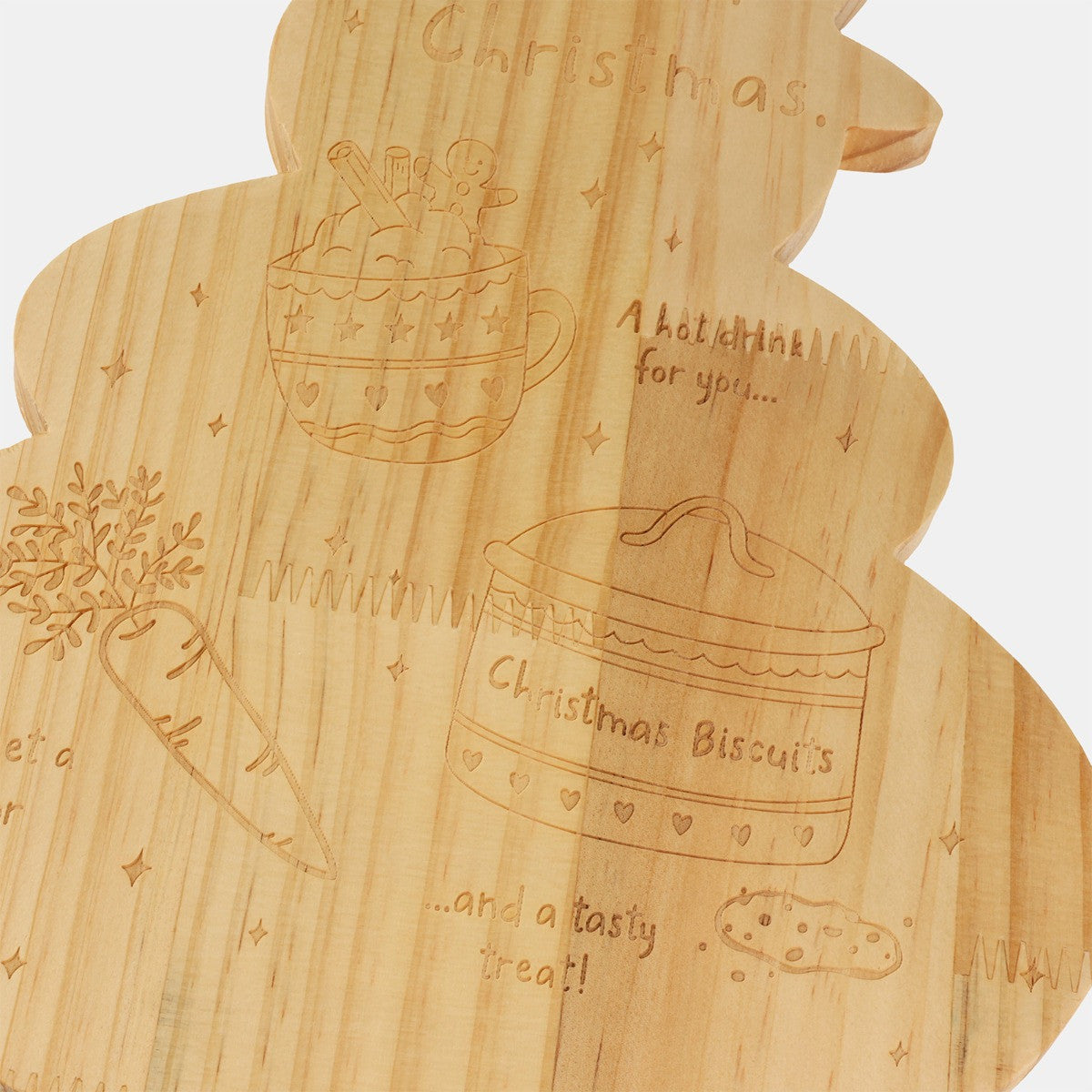 Snow Man Christmas Eve Serving Board - Natural 🇬🇧
