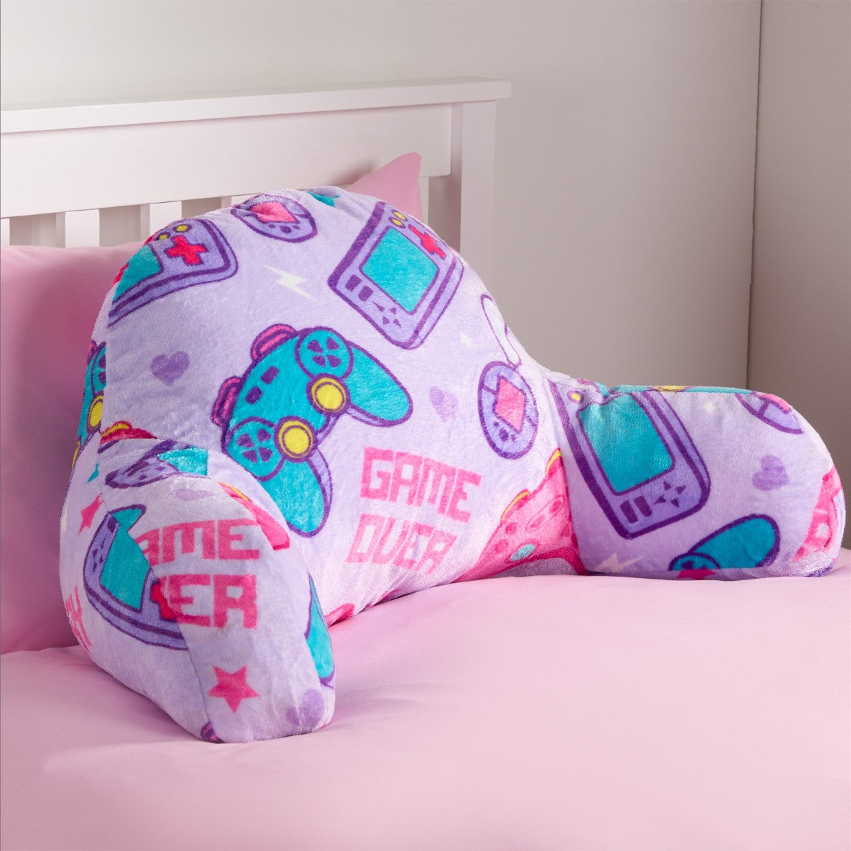 Kids Gaming Fleece Cuddle Cushion - Lilac 🇬🇧