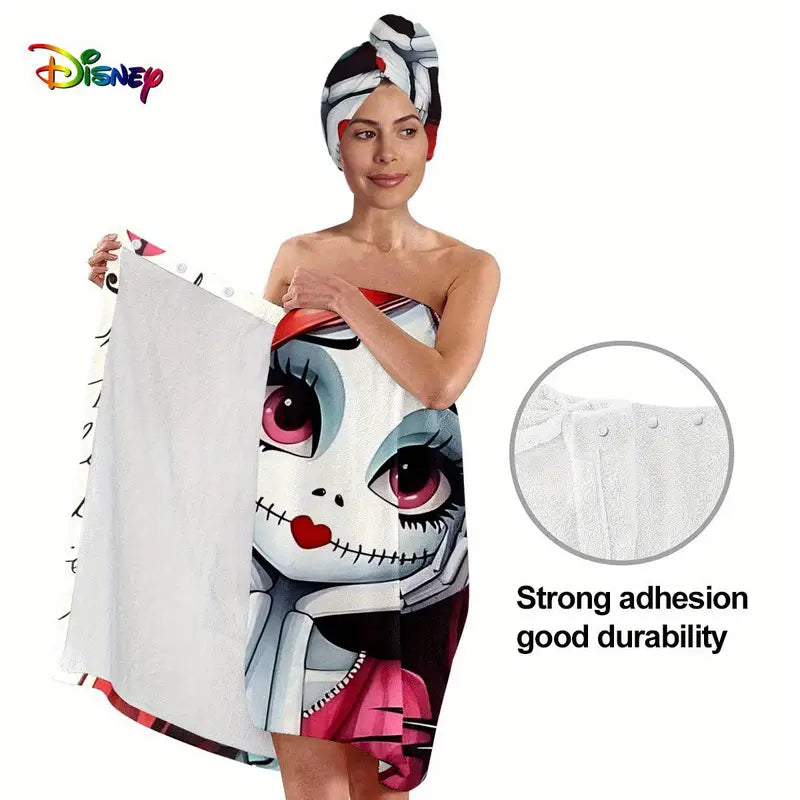 2 pcs Bath & Hair Towel feat Nightmare Before Christmas style design 🇨🇳