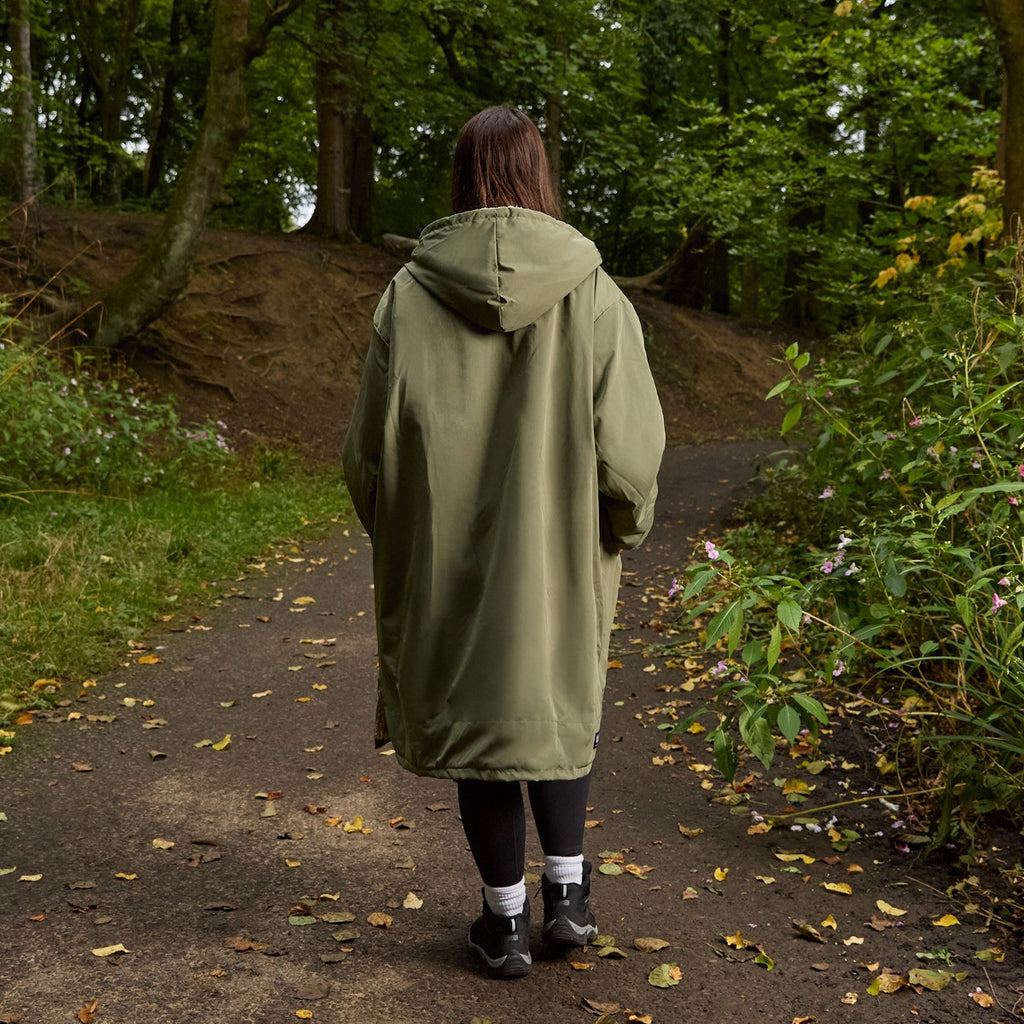 Adults Water Resistant Sherpa Drying Robe - Khaki/Beige 🇬🇧